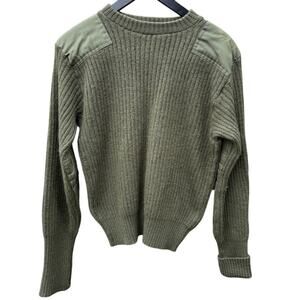 Vintage Commando by Jack Young Military green wool sweater Size 46 Large